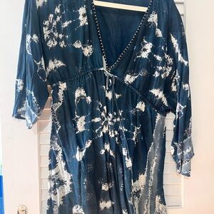 Zara Dark Blue Tie-Dye Mini Dress/ Tunic Top